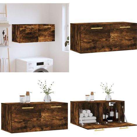 Wandschrank Räuchereiche 80x36,5x35 cm Holzwerkstoff - Hängeschrank - Wandschrank - Regal - Aufbewahrungsraum - Wohnzimmermöbel - Home & Living (1/5)