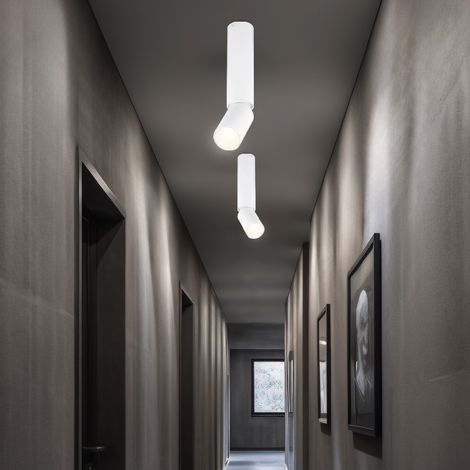 Lampada da soffitto faretto da soffitto lampada da sala da pranzo lampada da soggiorno lampada da cucina, alluminio bianco, spot mobile, 1x LED 8W 502Lm 3000K bianco caldo, H 23 cm (1/5)