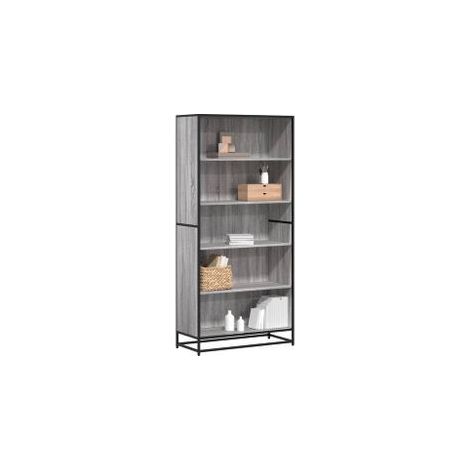 Bibliothèque sonoma gris 80,5x35x170,5 bois d'ingénierie (1/5)