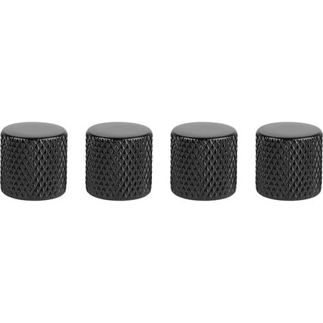 4 pièces boutons de guitare électrique métal, capuchon potentiomètre contrôle volume tonalité, noir, pour basse (1/5)