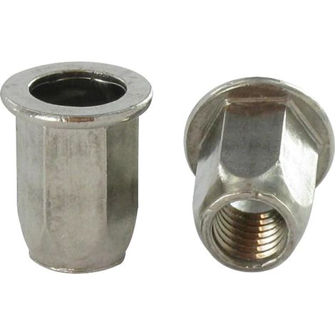 Ecrou A sertir Inox Tête plate Hexagonal M8X18 INPTH 30 - 1 pièce (1/5)
