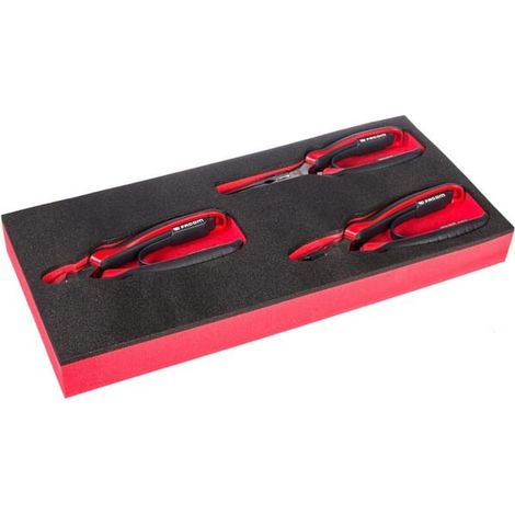 Facom – Jeu de pinces 3 pcs – Pince bec 1/2 rond, universelle et coupante diagonale – Longueur 160 à 200 mm – Pour travaux de précision (1/2)