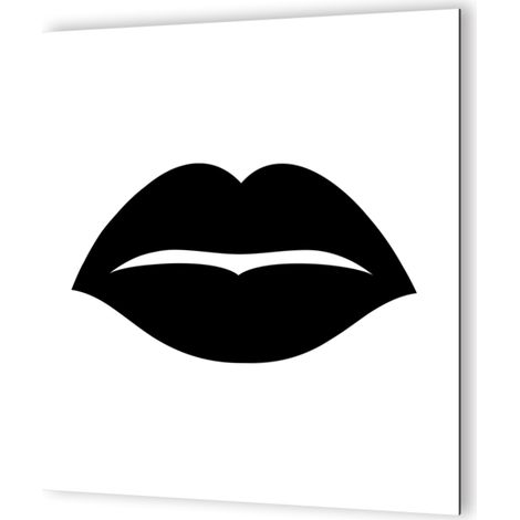 Pictogramme WC Vestiaire Femmes - Panneau Dibond Aluminium Blanc - Noir - 20x20 cm, 3 mm, Fixation Multiple (1/5)