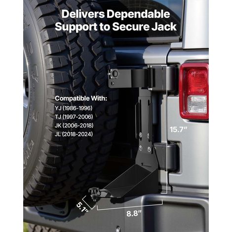 Support de Cric Tout-terrain Hi-Lift, Kit de Montage pour Cric à Crémaillère Robuste, Support de Montage Compatible avec YJ (1986-1… (1/5)