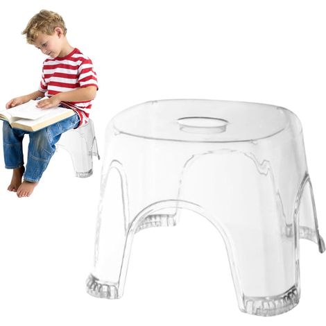 Tabouret de Salle de Bain Transparent, Tabouret Transparent Imperméable Antidérapant, de Bain, siège Transparent, Banc d'angle pour Salle de, Chevet, Petits espaces de Douche (1/5)