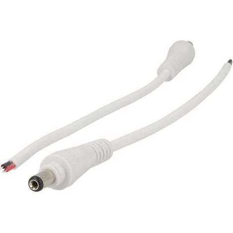 2 PZ Connettori Spinotto Maschio DC con Blocco Sicurezza 5,5mm x 2,1mm Bianco (1/3)