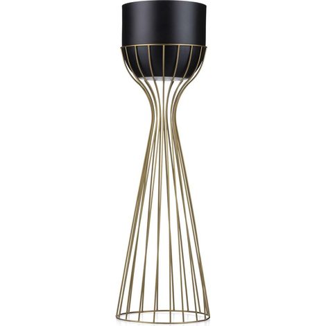 Moderner Blumenständer 68 cm gold schwarz