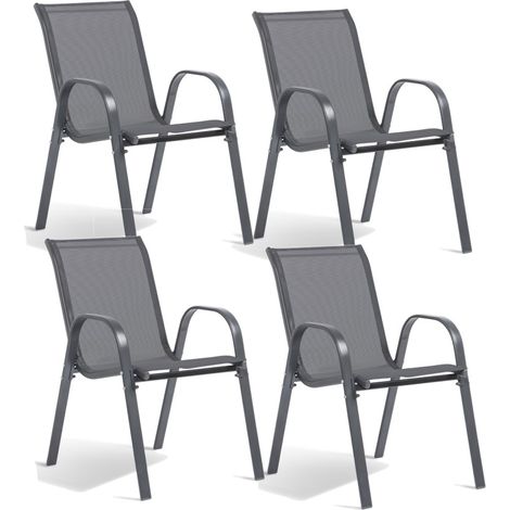 Lot de 4 Chaises de jardin TERRE JARDIN - Textilène