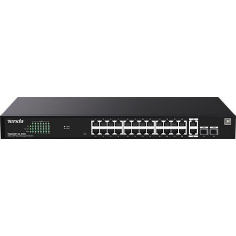 Tenda TEG2228P-24-410W Gigabit PoE+ Websmart L2 Cloud switch 370W, 24x 1Gb/s PoE+,2xRJ45,2xSFP, Rack (1/4)