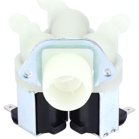 Électrovanne plastique normalement fermée 1 entrée 3 sorties pour électroménager, raccord G3/4, DC12V, 12 volts, usage domestique, robinet automatique, distributeur d'eau. (1/2)