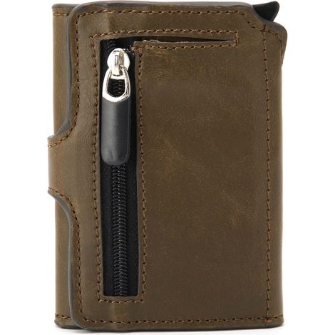 Porte-cartes automatique anti-démagnétisation étui à cartes de crédit cadeau (Marron x 59) (1/5)