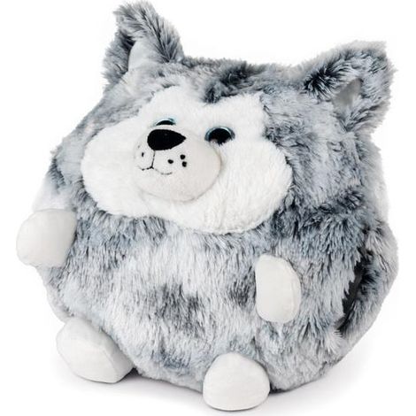 Cuscino a forma di husky e scaldamani in peluche