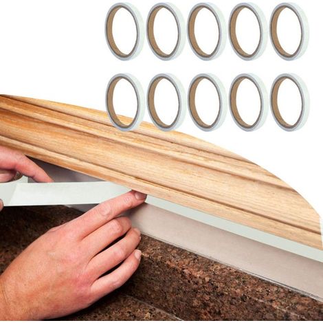 Confezione da 10 strisce luminose autoadesive e antiscivolo per riporre oggetti leggeri (1,5 cm x 3 m) (1/4)