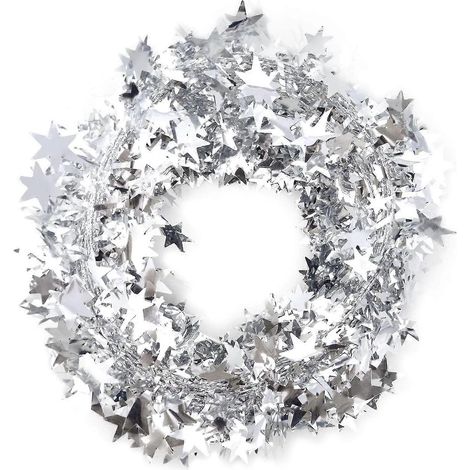 2 Rouleaux De Guirlandes Scintillantes En Forme D'Étoile Avec Fil De Fer Pour Sapin De Noël, Mariage (argent)  bd (1/5)