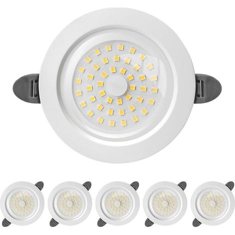 Spot LED Encastrable, IP44 Spot led Interieur, Spot Encastré Extra Plat 28mm, 9W 900lumen Equivalent 90W Incandescence, Blanc Froid 6000K, pour Salle de Bain, Salon, Cuisine, Lot de 6