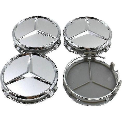 OEM-Benz Logo 75 mm 4-teilige Radkappe – Mittleres Radkappen-Felgenemblem, 3 Eck-Felgenlogo