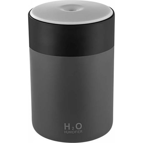 Humidificador portátil, vapor frío, evaporativo, 4 horas de duración, negro, silencioso (36 dB), luz nocturna, USB.