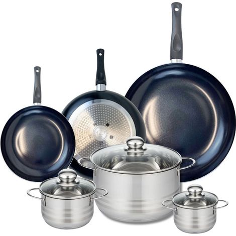 Ensemble de 3 Poêles de cuisson 20, 24 et 32 cm et 3 faitouts 12, 14 et 24 cm Elo Prima Brillant (1/5)