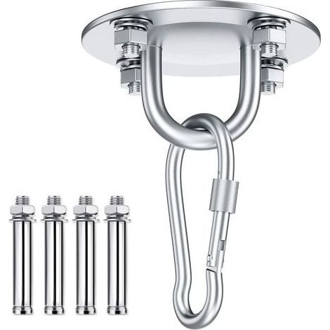 Support et fixation pour hamac : crochet de plafond, crochet pivotant en acier inoxydable, capacité jusqu'à 500 kg, crochet en U pour hamac et chaise (1/5)