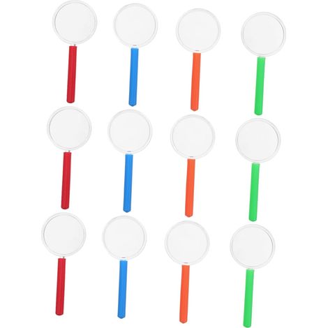 Lot de 12 mini loupes de poche pour lentilles en plastique acrylique - Outil pour les cours de sciences (1/5)