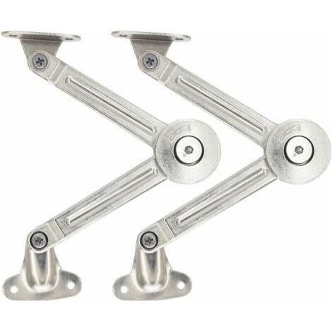 Lot de 2 compas à système d’amortissement – Charge maximale 18 kg – Réglables pour portes relevables – Alliage de zinc antirouille (1/5)