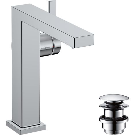 Hansgrohe Tecturis E - Waschtischarmatur mit Push-Open-Ablaufgarnitur, CoolStart, EcoSmart, Chrom 73040000 (1/2)