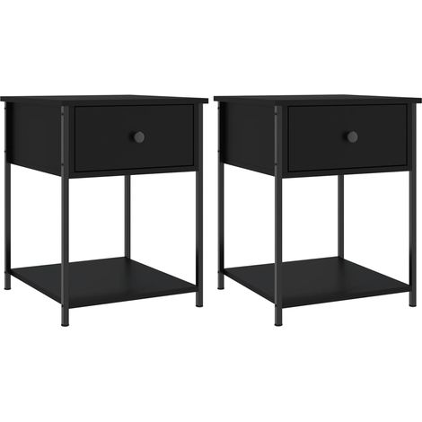 Maison Exclusive - Nachttische 2 Stk. Schwarz 44x45x58 cm Holzwer