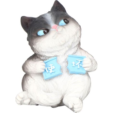 Set de 12 mini figurines chat réalistes, jouets simulation animale pour décoration gâteau, voiture, accessoire micro modèle. (1/5)