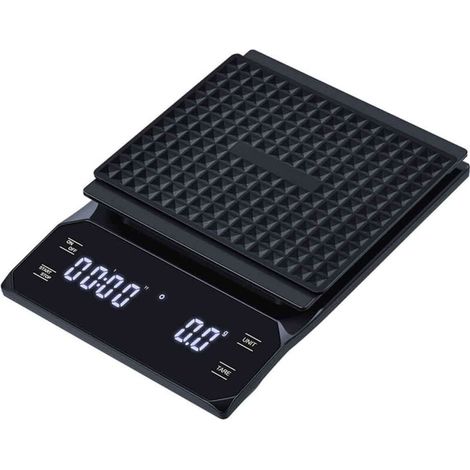Wasserdichte digitale Küchenwaage mit Touchscreen, 3 kg, 0,1 g, mit Timer. Für Cafés, Bäckereien und Geschäfte – schwarz. (1/4)
