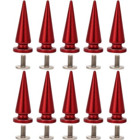 10 pièces Rivets en Cuivre 26mm avec Vis pour Sacs et Chaussures en Cuir DIY (Rouge) (1/5)