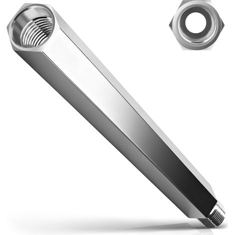 UNC 1 1/4" 500mm Rallonge Extension pour Couronne Diamantée en Alliage d'aluminium 12,000 RPM, IPX7 Adaptateurs de Couronnes de Forage, Douille Hexagonale avec Clé de 41mm, Pour Béton Armé (1 pièce)