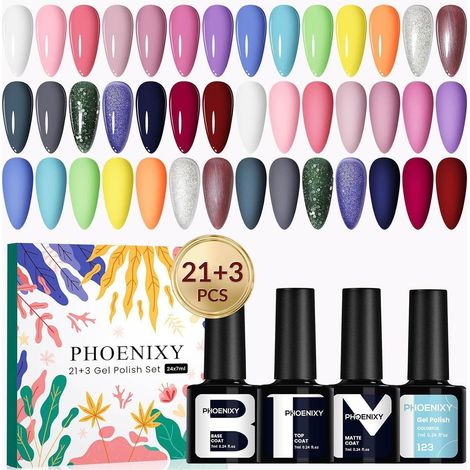 Kit de démarrage de vernis à ongles gel 21 + 3 couleurs (1/5)