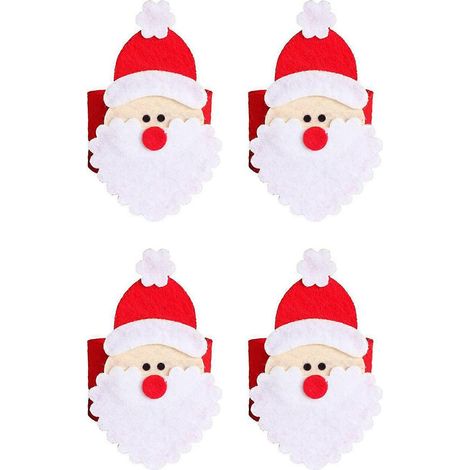 4-teiliges Set Weihnachtsserviettenringe, Serviettenringhalter in Form eines Weihnachtsmanngürtels (1/5)