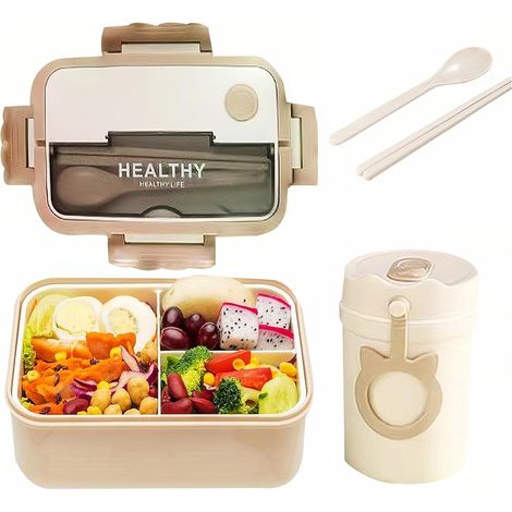 Bento Boxes for Adults, Bento Lunch Box,3 Compartment Leakproof bento Box (1/5)
