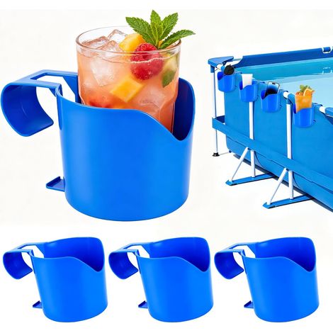 Porte-gobelets suspendus pour piscine, lot de 4, en plastique, format caisse de bière, pour piscine hors-sol. Accessoires pour piscine hors-sol. (1/5)