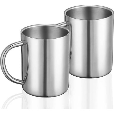 Longziming - Mug à café - Mug de voyage - Gobelet - Double paroi - 400 ml - Maintien de la chaleur - Réutilisable et confortable - Compatible lave-vaisselle - Lot de 2 (1/5)