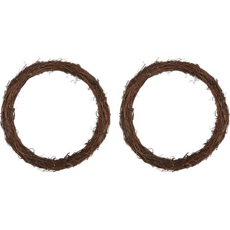 2 PièCes 14 Pouces Couronnes de Vigne Branche Couronne Rotin Guirlande pour Bricolage NoëL Artisanat ou DéCors Mariage