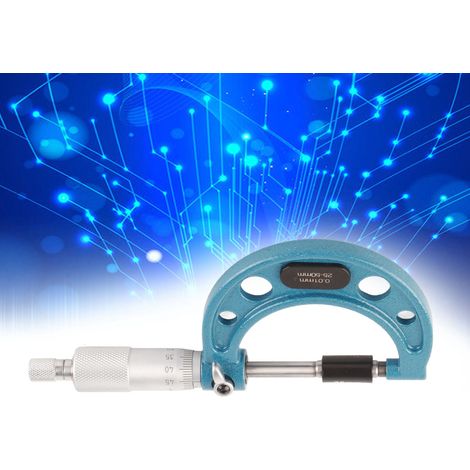 Micromètre extérieur en acier inoxydable 25-50mm, haute précision 0.01mm pour mesure d'épaisseur, livré avec clé (1/5)