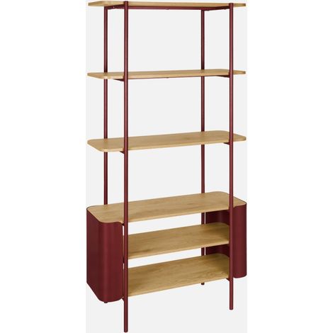 Libreria in metallo curvato e legno a 6 livelli (1/5)