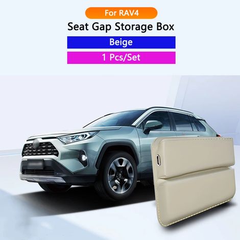 (RAV4 Beige) Boîte de rangement pour l'espace entre les sièges, en cuir, pour Toyota RAV4, Camry, Corolla, Cross et Avalon (1/5)