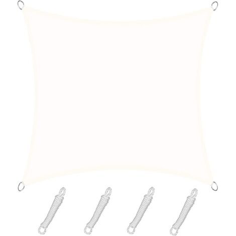 Voile d'ombrage Rectangulaire Carré 3x3m Color Crème,Toile Imperméable Une Protection des Rayons UV à 95%, pour en Plein air, Jardin & terrasse, Piscine (1/4)