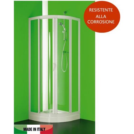 Box doccia semicircolare in acrilico mod. Smart con apertura scorrevole 90x90 cm