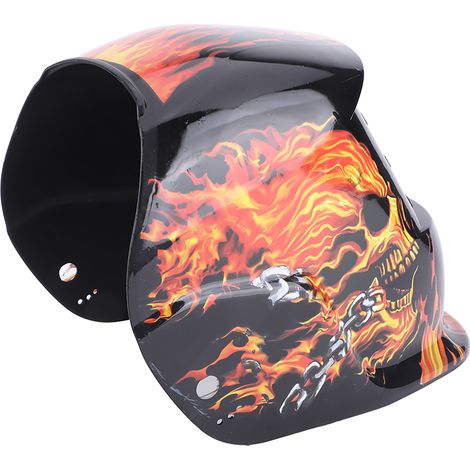 Ortviai Casque à Souder Automatique Solaire avec Visière Réglable – Protection UV/IR, Design Crâne, Vision Claire