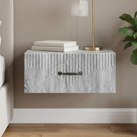 vidaXL Cabinet de chevet mural Sonoma gris 49 x 34,5 x 20 cm (1/5)