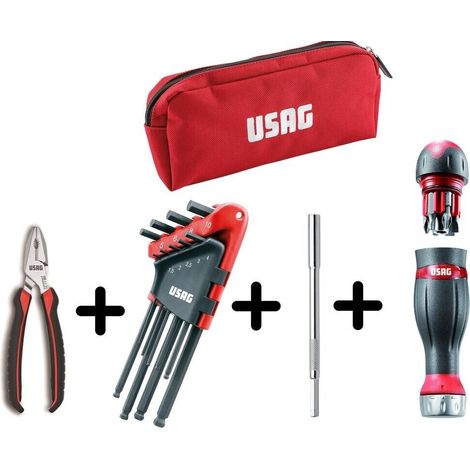 Kit Usag 496 tronchese chiavi esagonali impugnatura con porta inserti astuccio