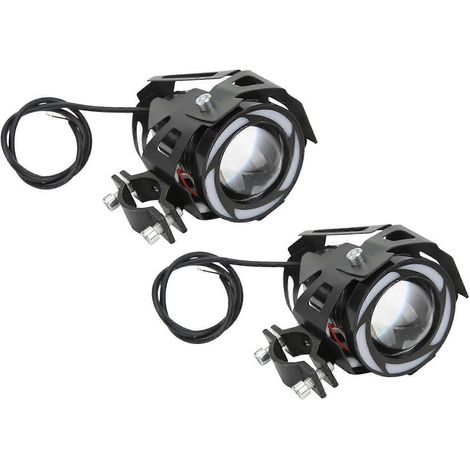 Motorrad-LED-Scheinwerfer mit farbigem Angel Eye, IP68-zertifiziert, Fern- und Abblendlicht, Blinklicht, universell für Autos