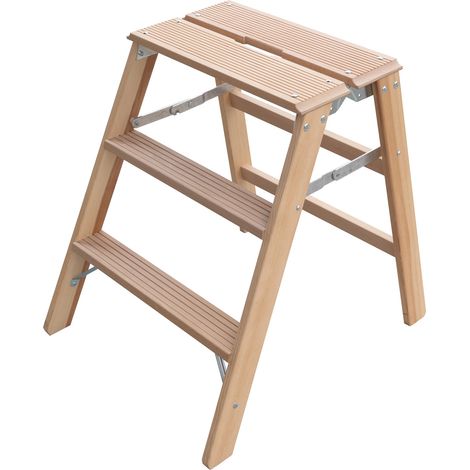 Iller Holz Gipserbock mit klappbaren Aussteifungsstreben und 80 mm tiefen Steigstufen 4 Stufen