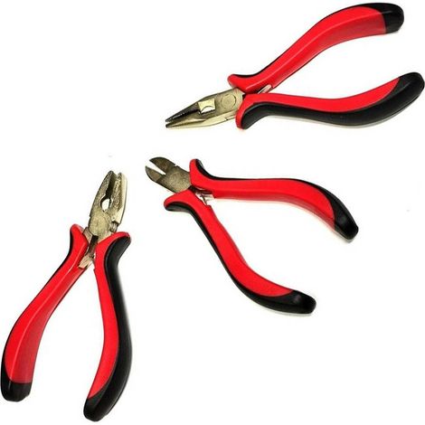 Trade Shop - SET 3 PEZZI MINI PINZE PINZETTE PRECISION 125 MM FÜR ELETTRONICA BRICOLAGE - (1/5)