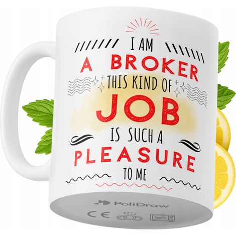 Lustige Kaffeetasse mit witzigem Textdesign für Broker – ideal für Geburtstage, Namenstage und Feiertage. Premium-Tasse für besondere Anlässe, ob im Büro oder zu Hause. Farbe: Weiß, 330 ml.