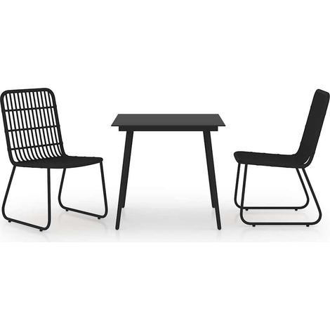 Maison Exclusive - Ensemble à manger d'extérieur 3 pcs résine tressée et verre (1/5)